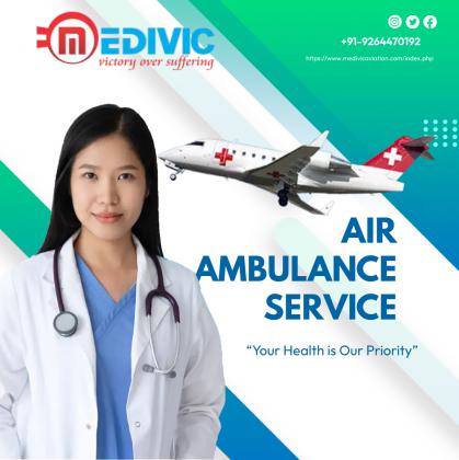 Get Air Ambulance Service in Dibrugarh by Medivic with ICU Facility
